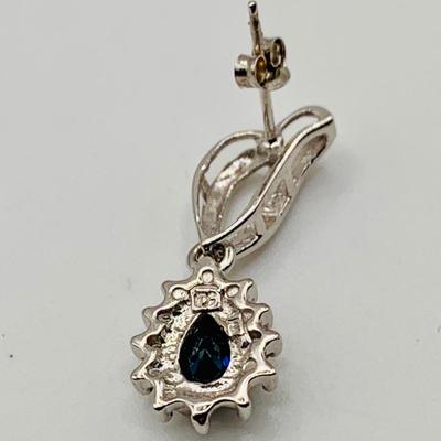 LOT 242: White Gold 14K Blue Gemstone Earrings 2.56 gtw