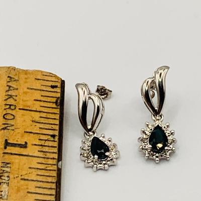 LOT 242: White Gold 14K Blue Gemstone Earrings 2.56 gtw