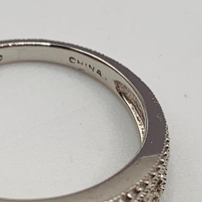 LOT 243: Designer "CC" Sterling Silver & Diamond & Emerald Band/Ring, Sz 9