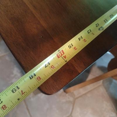 Three Piece Pine Wood Pedestal Table and Chair Set Pub Height
