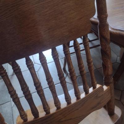 Oak Dining Table with Eight Matching Chairs