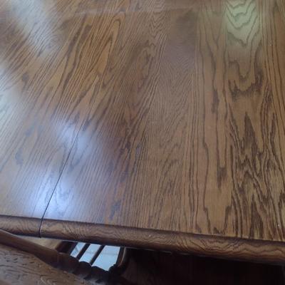Oak Dining Table with Eight Matching Chairs