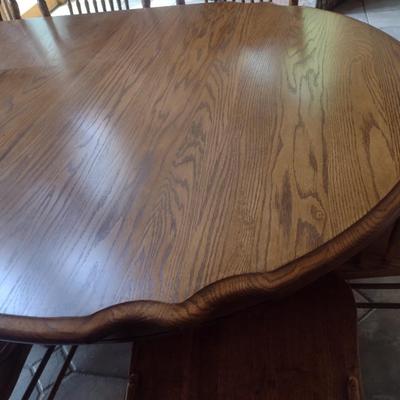 Oak Dining Table with Eight Matching Chairs
