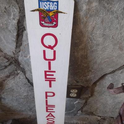 Vintage USF&G Classic Golf 'Quiet Please' Hand Sign