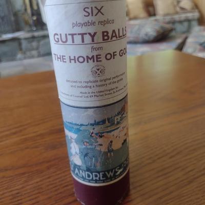 Tube of 6 St. Andrews Playable Replica Gutty Balls