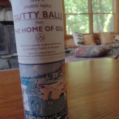 Tube of 6 St. Andrews Playable Replica Gutty Balls