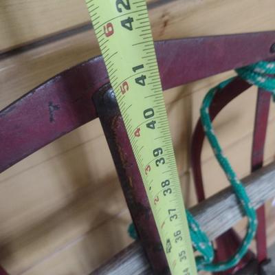 Vintage Wood Slat Metal Runner Snow Sled