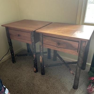 Pair of Rustic Style End Tables (GB1-MG)