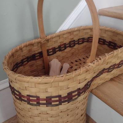 Splint Wood Stair Basket