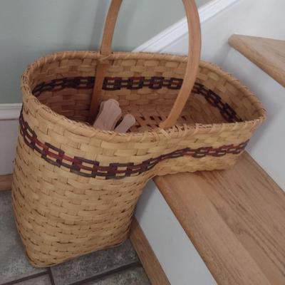 Splint Wood Stair Basket