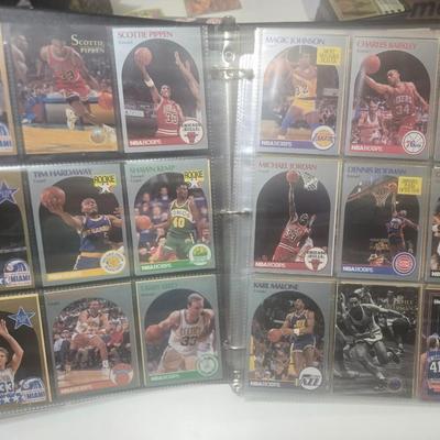 Binder of older basketball cards