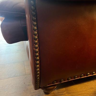 King Hickory Leather Sofa With Nailhead Accents (LR-MG)