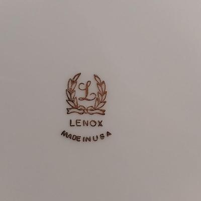 Lenox USA Porcelain Tidbit Tray with Center Handle- Approx 12 1/4" in Diameter