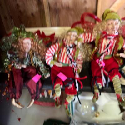 Sale Photo Thumbnail #169: Christmas ornaments, metal tree, and more.