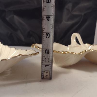 Pair of Lenox Ivory and Gold Rim Candy/Nut Dishes
