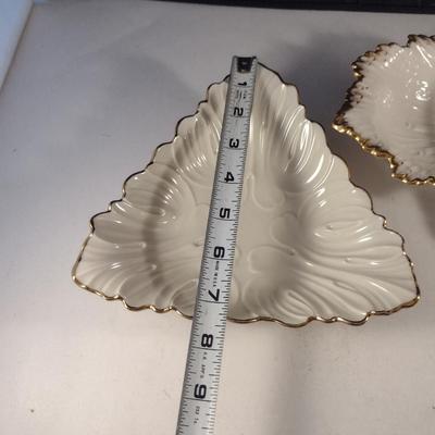 Pair of Lenox Ivory and Gold Rim Candy/Nut Dishes