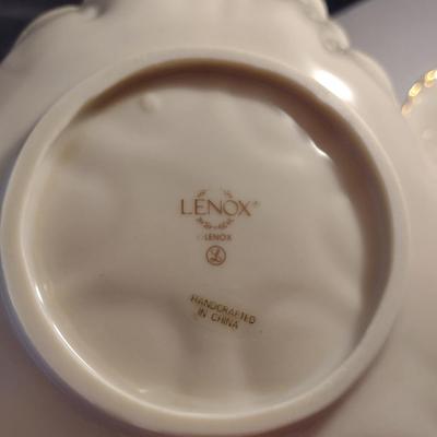 Pair of Lenox Ivory and Gold Rim Candy/Nut Dishes