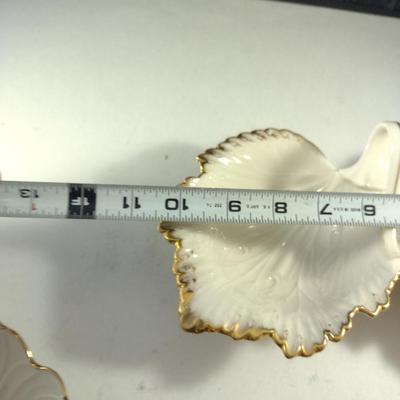 Pair of Lenox Ivory and Gold Rim Candy/Nut Dishes