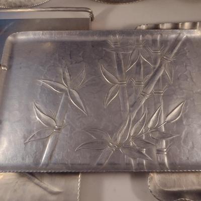 Collection of Vintage Metal Serving Trays