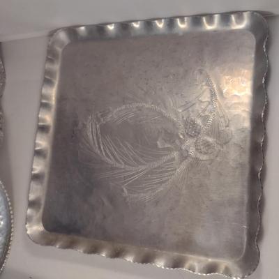 Collection of Vintage Metal Serving Trays
