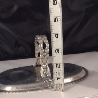 Vintage Pressed Metal and Glass Condiment Caddy