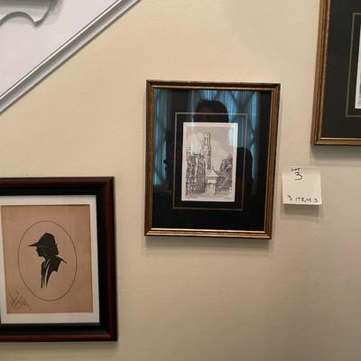 Sale Photo Thumbnail #11: 3Prints - 3 Signed Prints.  2 are litho prints by Guiline C. "Rik Axe", signed and numbered  - 3 items total