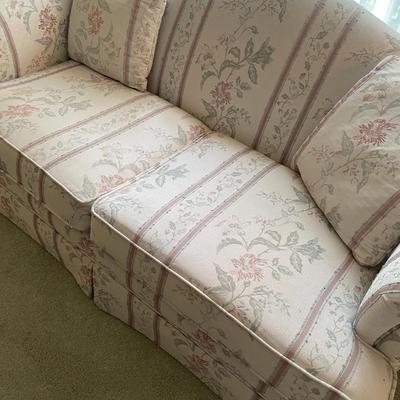 Sale Photo Thumbnail #19: Beige Loveseat with flowers - includes 2 matching sofa pillows