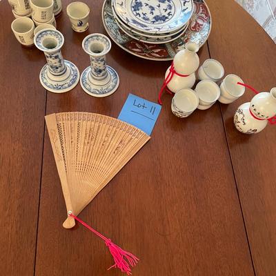 Sale Photo Thumbnail #33: Several Sake set and Fan - 25 total items 