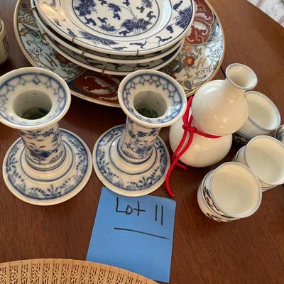 Sale Photo Thumbnail #35: Several Sake set and Fan - 25 total items 