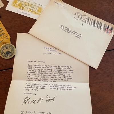 Sale Photo Thumbnail #39: Antique Oil memorborilia, Truman White House Invitation & Letter from President Gerald Ford 10 items