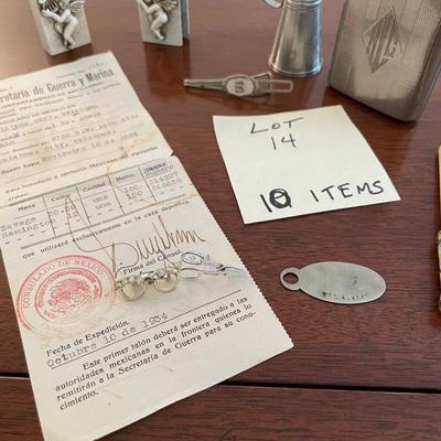 Sale Photo Thumbnail #43: 1934 Permit from consulate of Mexico, and misc period pieces, 10 items