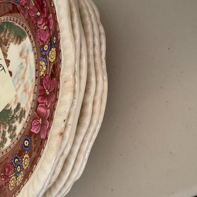 Sale Photo Thumbnail #55: 6 Delft Spode Castle Garden Plates