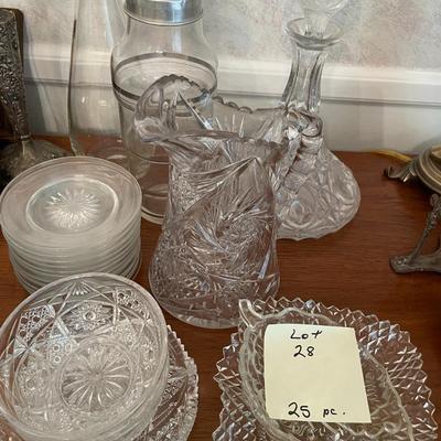 Sale Photo Thumbnail #91: Barware, Glass coasters, snack bowls, 25 pieces