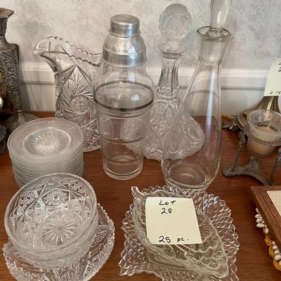 Sale Photo Thumbnail #90: Barware, Glass coasters, snack bowls, 25 pieces