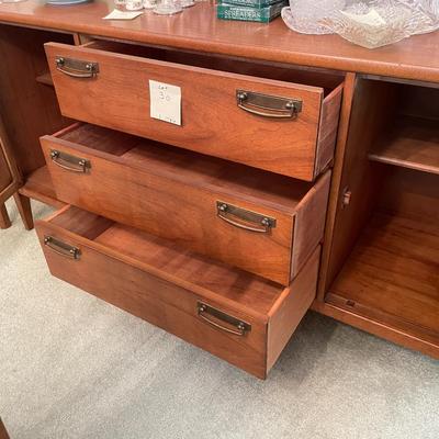 Sale Photo Thumbnail #100: MCM Buffet by Broyhill Premier - 3 drawers with 2 cabinets with shelves  