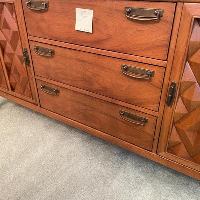 Sale Photo Thumbnail #99: MCM Buffet by Broyhill Premier - 3 drawers with 2 cabinets with shelves  