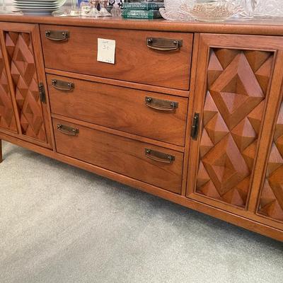 Sale Photo Thumbnail #98: MCM Buffet by Broyhill Premier - 3 drawers with 2 cabinets with shelves  