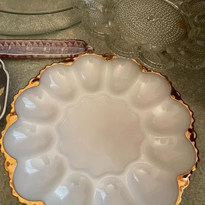 Sale Photo Thumbnail #108: Glass and Ceramic serving platters - 6 items 