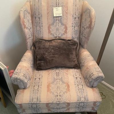 Sale Photo Thumbnail #135: Wingback chair with metal floor standing lamp