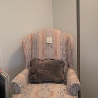 Sale Photo Thumbnail #134: Wingback chair with metal floor standing lamp