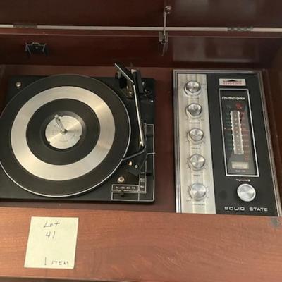 Sale Photo Thumbnail #137: MCM Stero Console (Morse) with storage and accessories