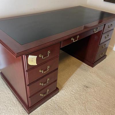 Sale Photo Thumbnail #161: Execite desk with 6 drawers with writing pad top