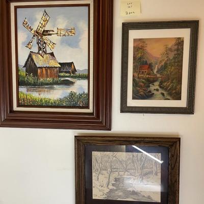 Sale Photo Thumbnail #178: 3 framed pieces - 2 original signed pieces 