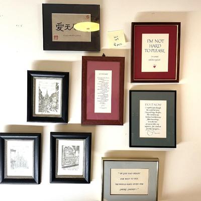 Sale Photo Thumbnail #185: Motivational & Spiritual small framed art 8 pieces 