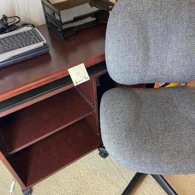 Sale Photo Thumbnail #196: Computer Desk with Dell inspiron 2600 computer, with letter tray and office chair - 4 pieces 