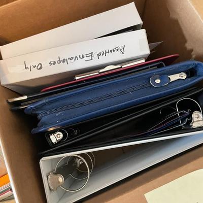 Sale Photo Thumbnail #208: 2 boxes plus of misc offices supplies &greeting  cards 