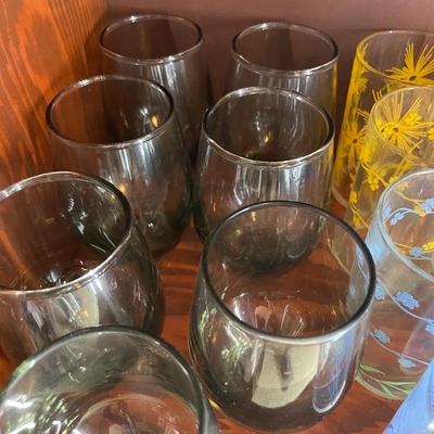 Sale Photo Thumbnail #260:  a group of misc glasses (juice, highballs, shot glasses and small wine glasses - 26 pieces 