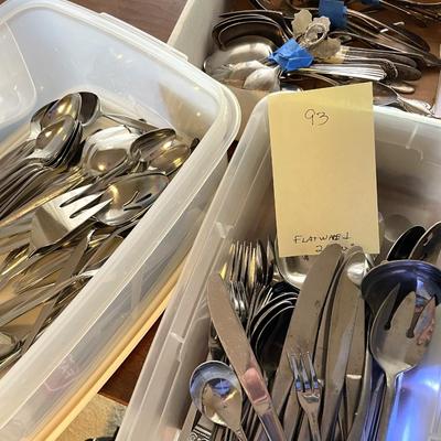 Sale Photo Thumbnail #264: 2 bins of stainless flatware 