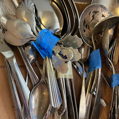 Sale Photo Thumbnail #267: 2 bins of stainless flatware 