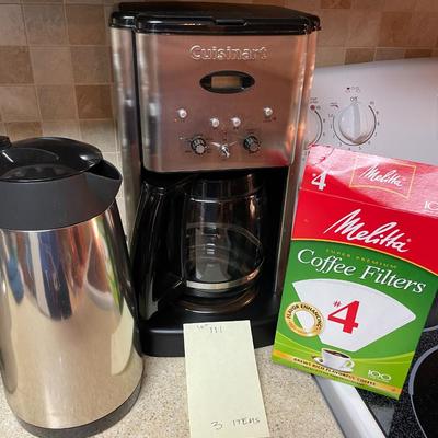 Sale Photo Thumbnail #323: Cuisinart coffee maker, insulated server & filters